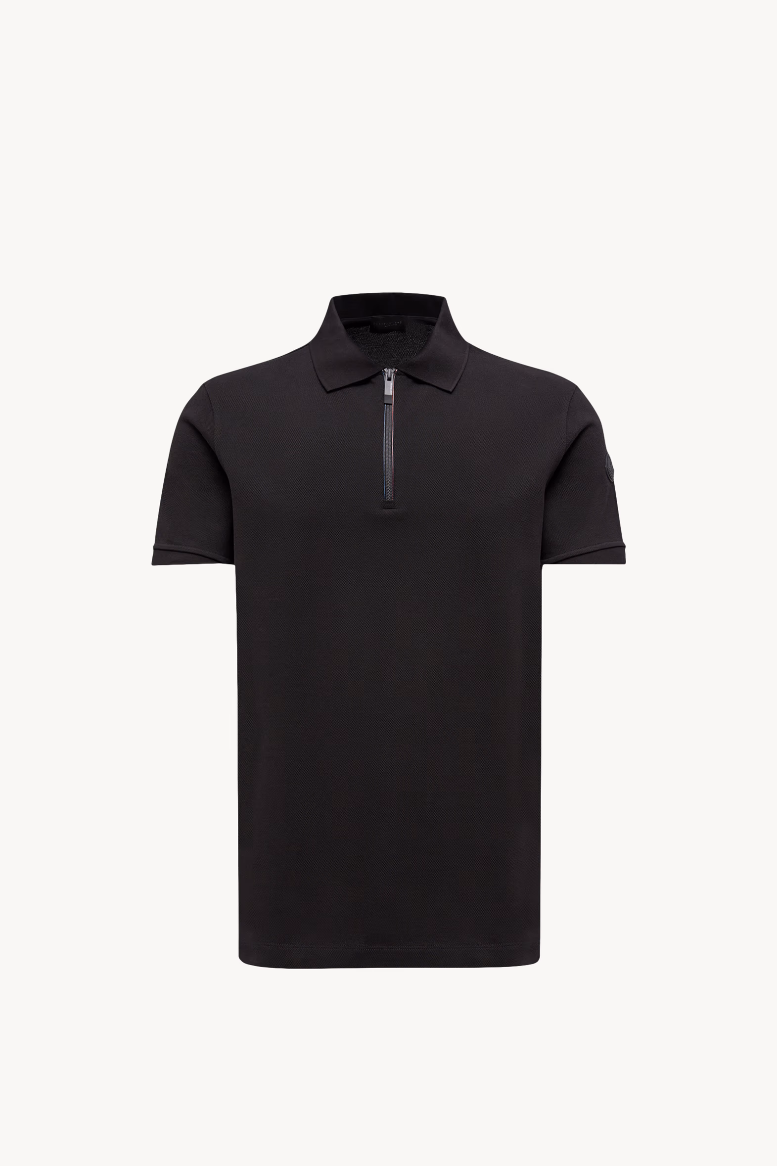 Logo Patch Cotton Piquet Polo Shirt Men Black Moncler 2